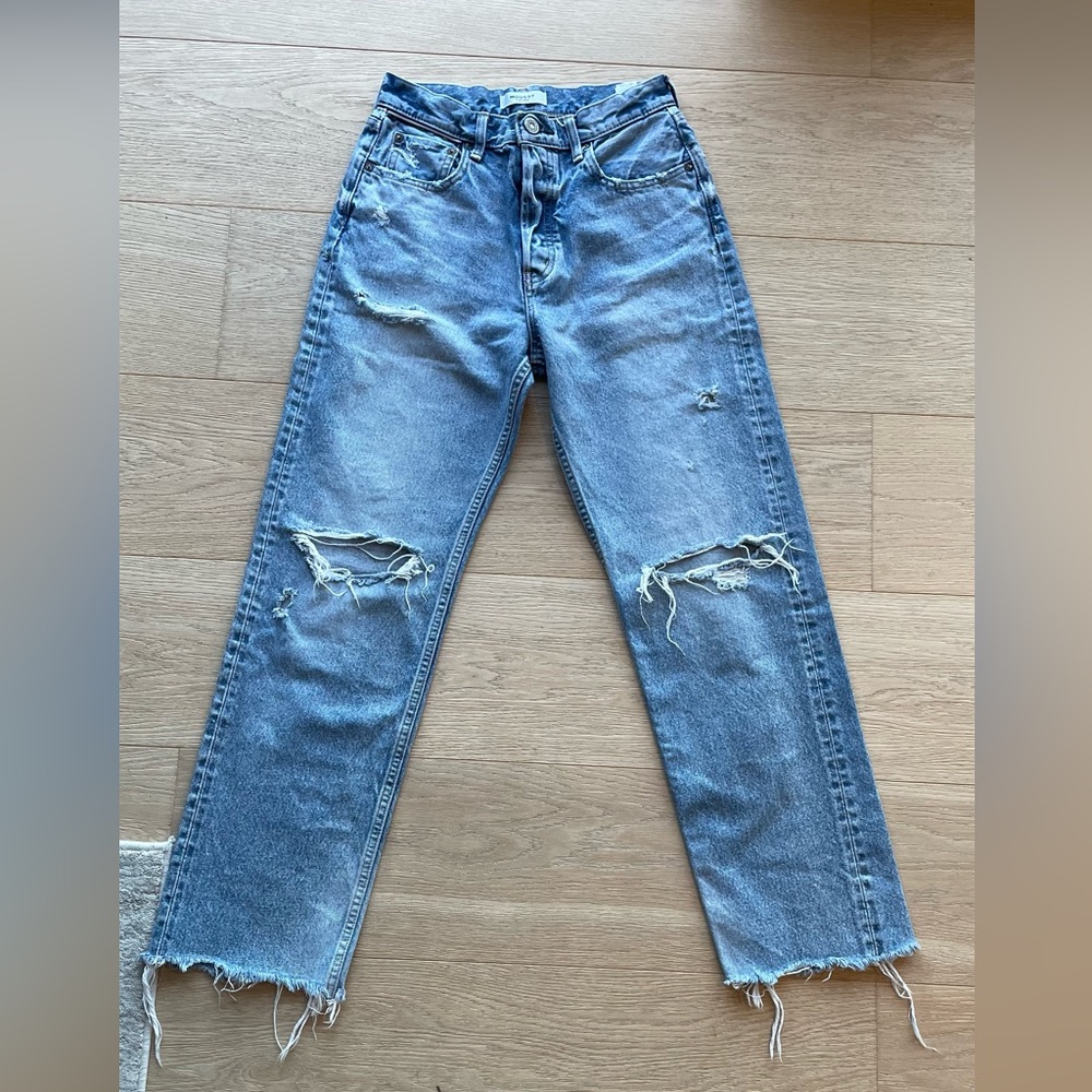 Moussy Vintage Straight Wide Leg Jeans, 27